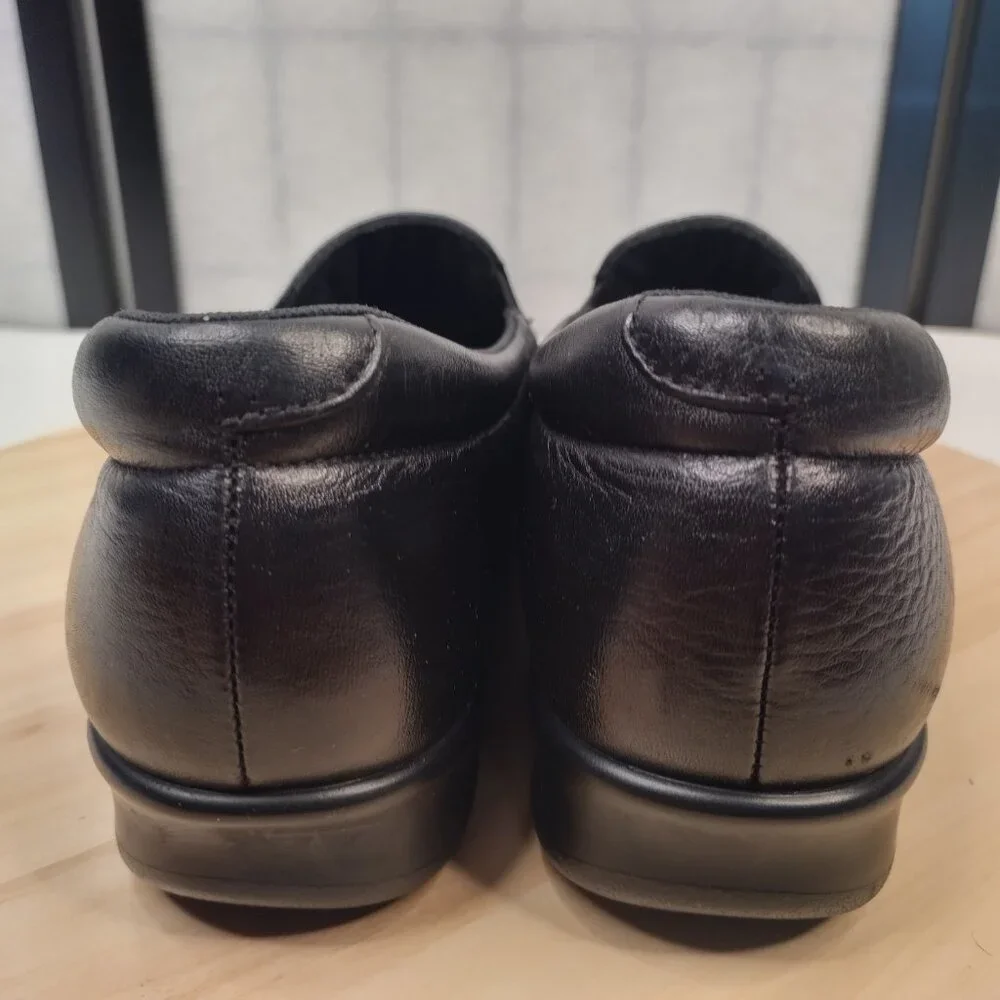 SAS Tripad Comfort Slip-on Black Leather Walking Loafers Shoes Women US 9N